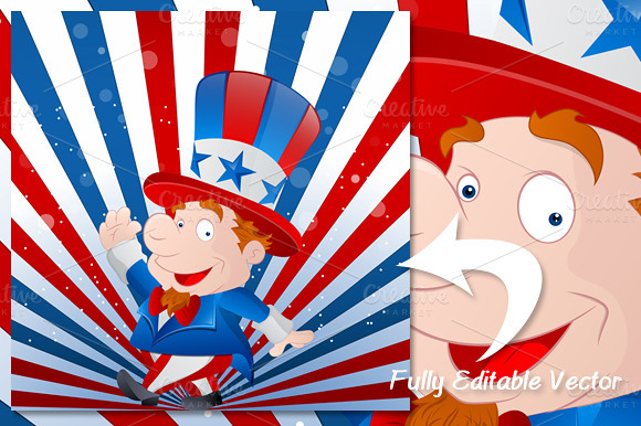 Cute Uncle Sam - 4th of July Vector ~ Graphics on Creative Market