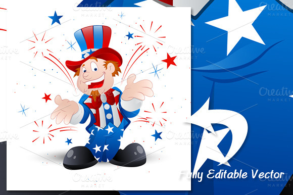 4th of july cartoon - Uncle Sam ~ Graphics on Creative Market
