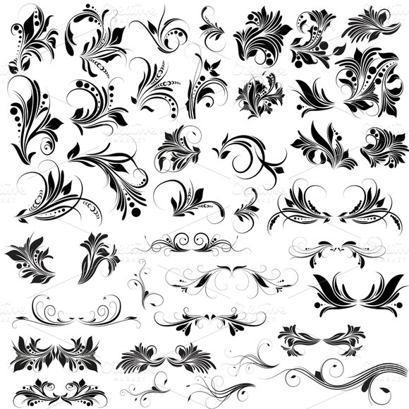 Set 2 Floral Vector PNG Brushes Set 2 Floral Vector PNG Brushes