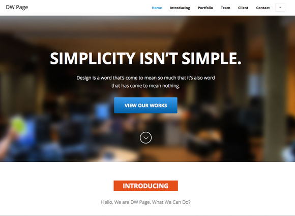 DW One Page Modern HTML Template