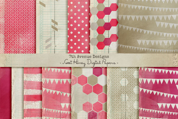 Sweet Honey Digital Paper Sweet Honey Digital Paper