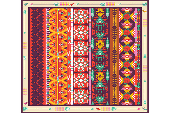 Seamless colorful aztec carpet ~ Patterns on Creative Market