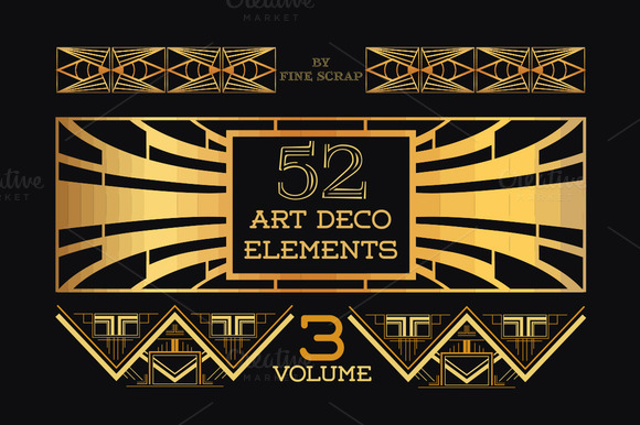 52 Art Deco Design Elements Vol 3 Illustrations on 