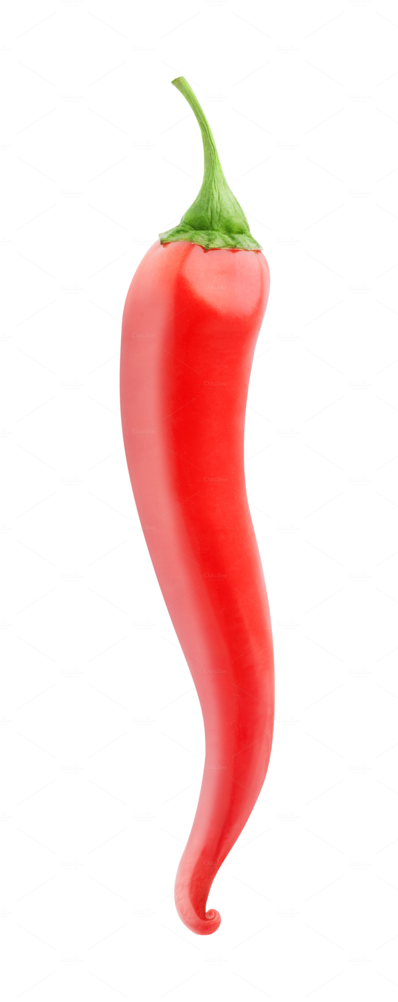 One red hot chili pepper isolated Food & Drink Photos on Creative Market