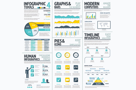 Big Flat Color Infographic Elements ~ Illustrations on Creative Market