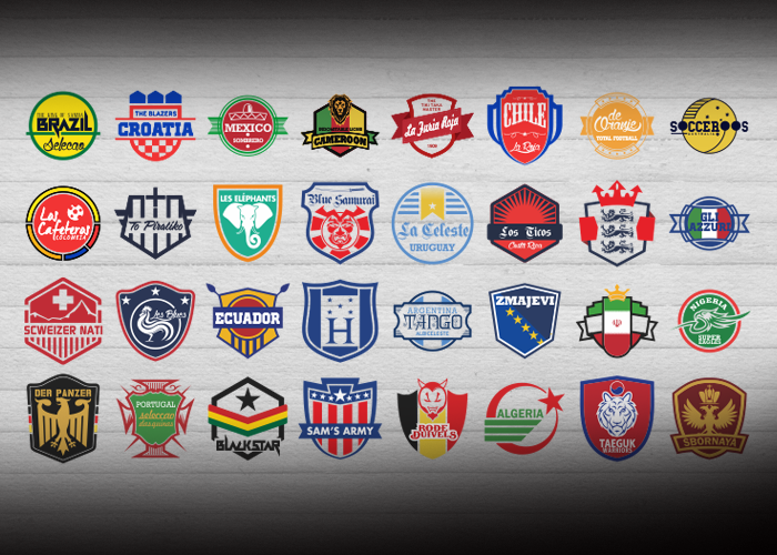 World Cup 2014 National Team Badges ~ Illustrations on Creative Market