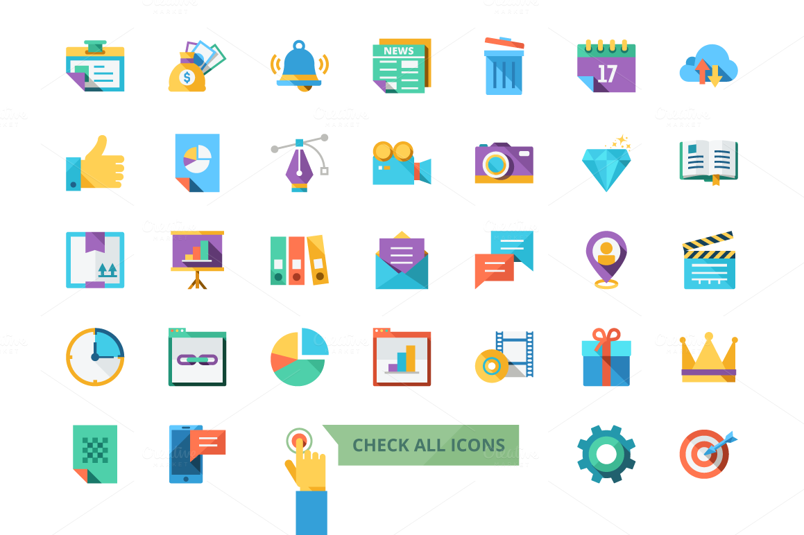 Flateryx Flat Icons ~ Icons on Creative Market