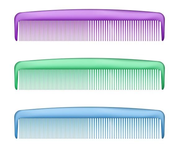 Colorful Combs On White Colorful Combs On White