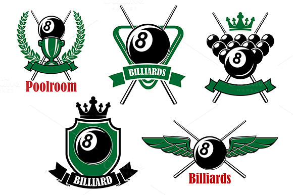Pool Snooker And Billiards Icons Pool Snooker And Billiards Icons