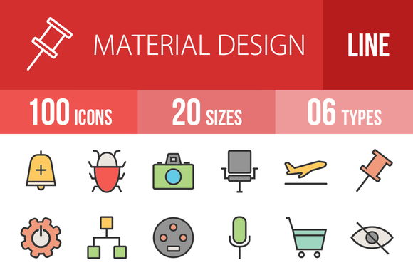 100 Material Design Line Filled Icon 100 Material Design Line Filled Icon