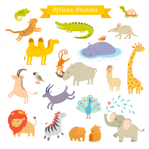 African Animals Vector Illustration