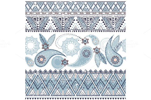 Vintage Ethnic Pattern With Paisley Vintage Ethnic Pattern With Paisley