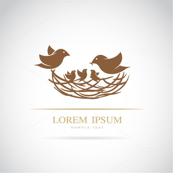 Vector Image Of An Birds Family Vector Image Of An Birds Family