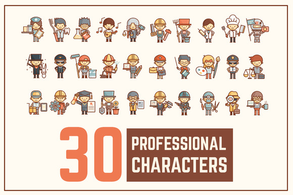 Professional Outline Characters