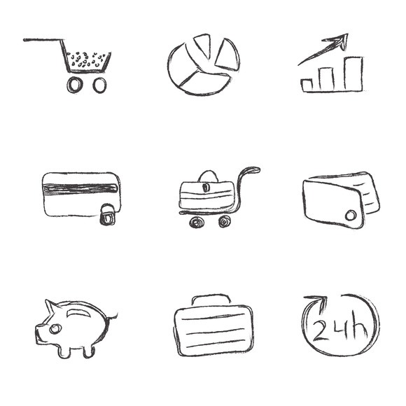 Business Icon Sketch Set Business Icon Sketch Set