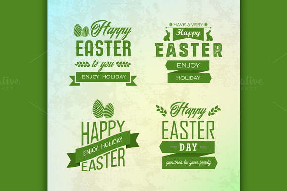 Happy Easter Labels Set Happy Easter Labels Set