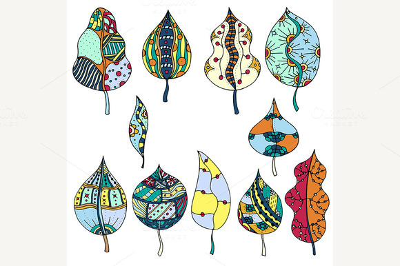 Hand Drawn Leafes Doodle Hand Drawn Leafes Doodle