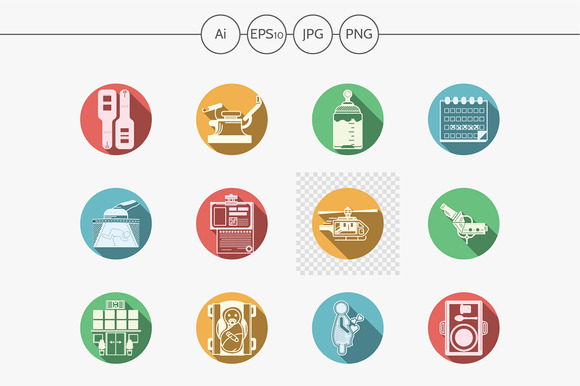 Gynecology Round Vector Icons Set 1 Gynecology Round Vector Icons Set 1