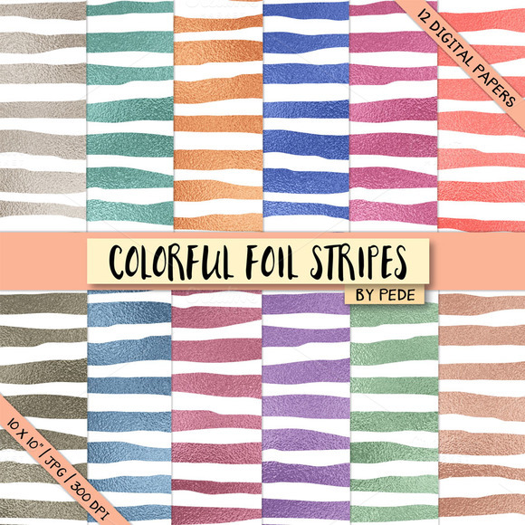 Colorful Foil Stripes