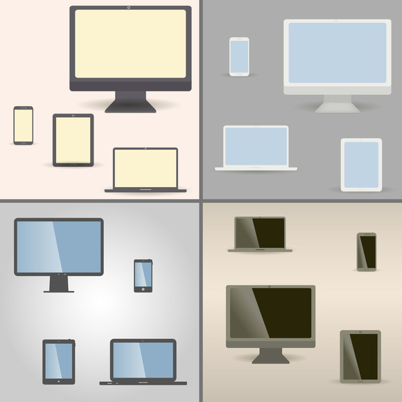 Set Of Stylish Devices Vector Set Of Stylish Devices Vector