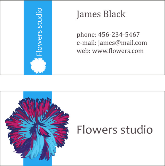 Three Floral Business Cards Three Floral Business Cards