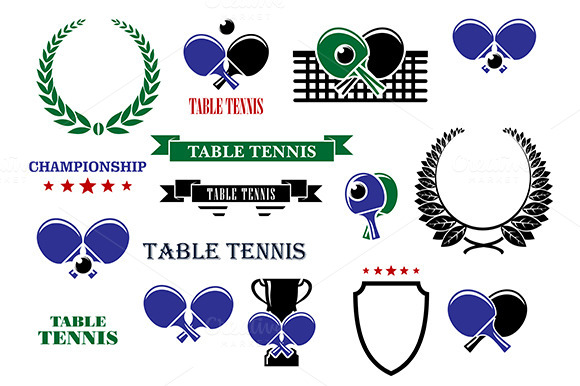 Table Tennis Game Heraldic Elements Table Tennis Game Heraldic Elements