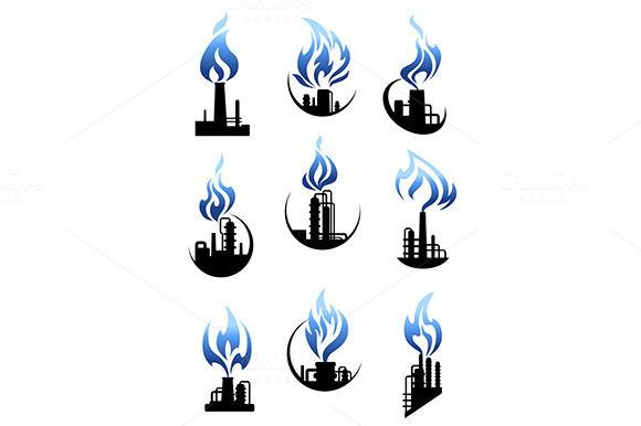 Gas And Oil Industry Icons Gas And Oil Industry Icons