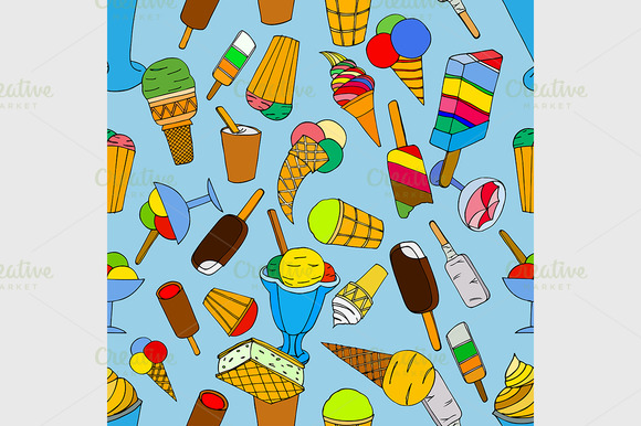 Seamless Pattern With Ice Cream Seamless Pattern With Ice Cream
