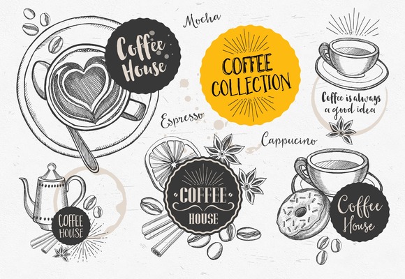 Coffee Doodle Elements