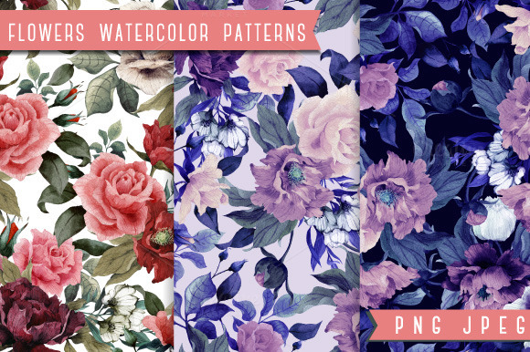 Seamless Floral Patterns With Roses Seamless Floral Patterns With Roses