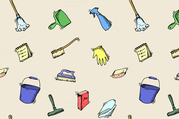 Pattern Of House Cleaning Icons Pattern Of House Cleaning Icons