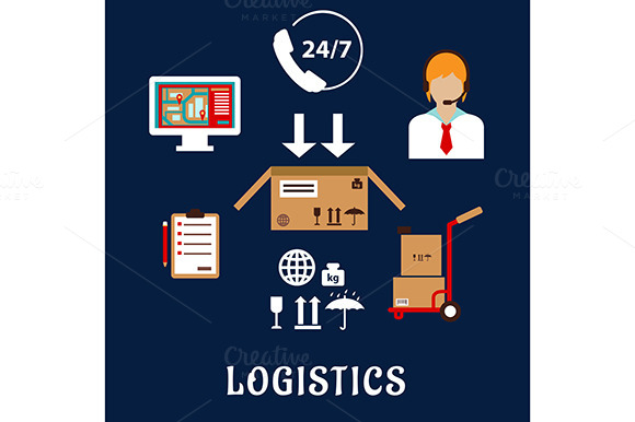Logistics And Delivery Flat Icons