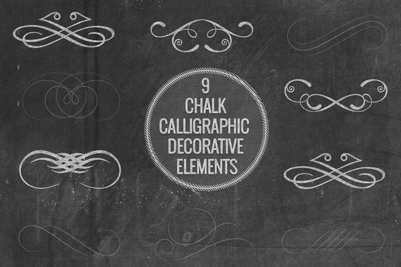 Chalk Calligraphic Decorative Elemen Chalk Calligraphic Decorative Elemen