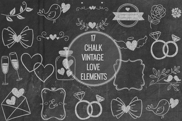Chalk Vintage Love Elements Chalk Vintage Love Elements