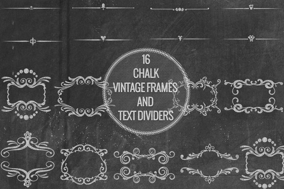 Chalk Vintage Frames Text Dividers Chalk Vintage Frames Text Dividers