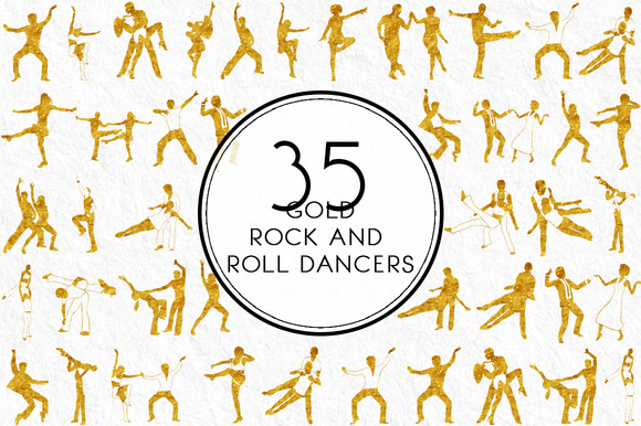 Gold Rock And Roll Dancers