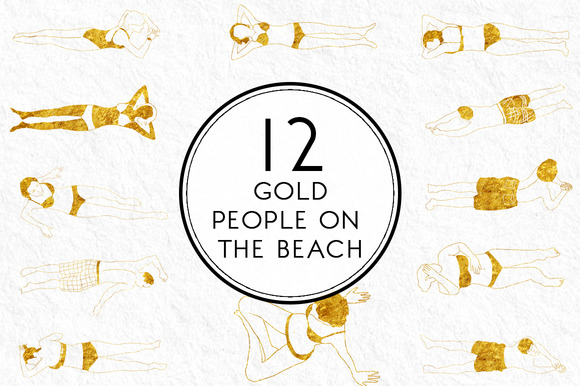 Gold People On The Beach Gold People On The Beach