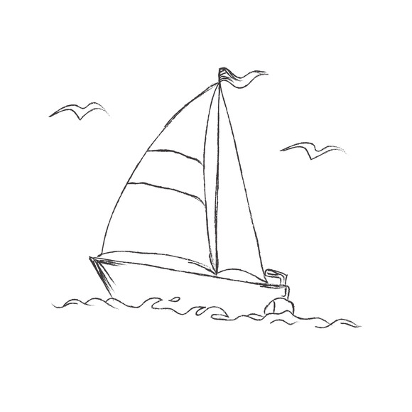 Vector Illustration Sketchy Boat