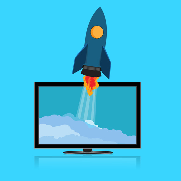 Start Up Concept Vector Monitor Start Up Concept Vector Monitor