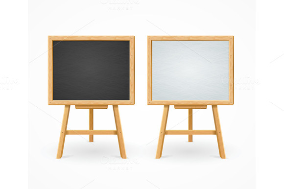 Black Board And White Set On Easel Black Board And White Set On Easel