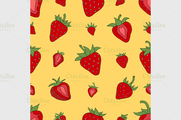 Pattern Set Red Strawberries