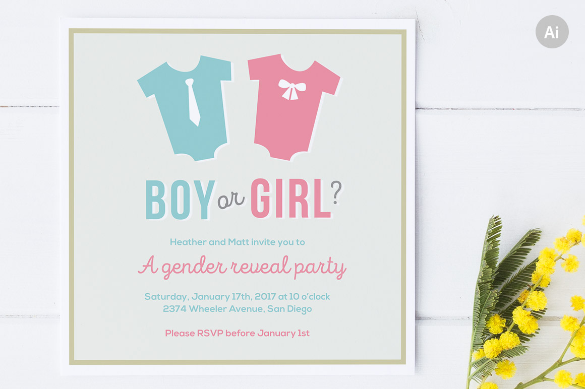 gender reveal party invite invitation templates on gender reveal printable invitations