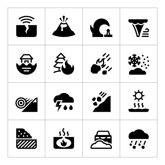 Set Icons Of Natural Disaster