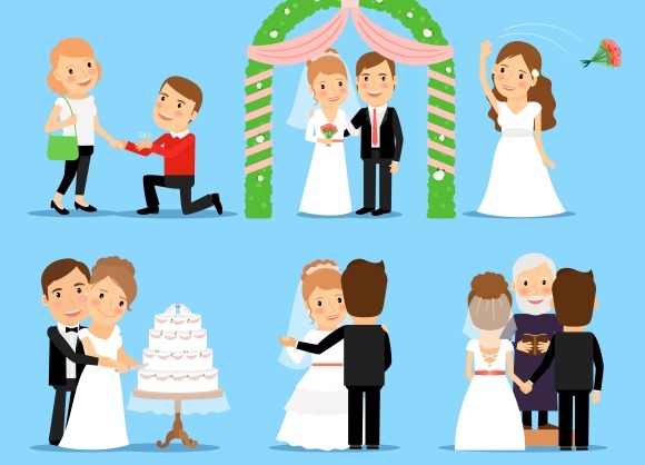 Wedding Party Vector Characters