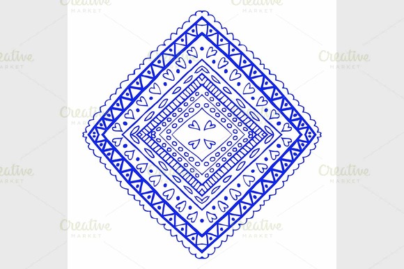 Round Blue Floral Ornament Round Blue Floral Ornament