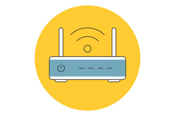 Wifi Router Outline Icon Flat Wifi Router Outline Icon Flat