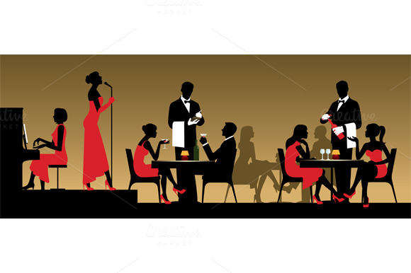 People In Night Club Or Restaurant People In Night Club Or Restaurant