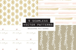 Wedding Seamless Patterns set of 4
