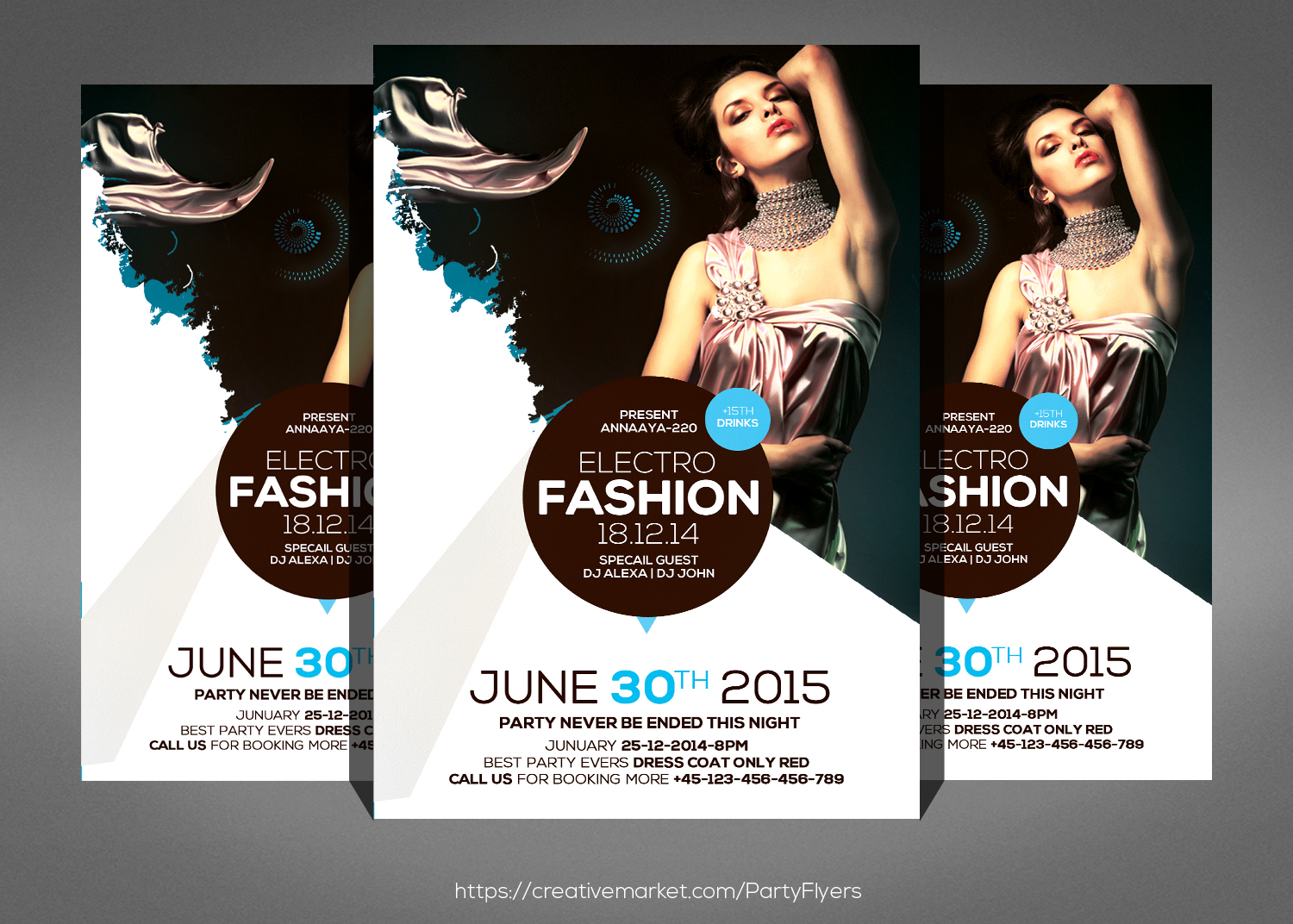 Fashion Night Psd Flyer Template - Flyers - 1