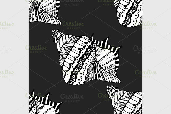 Seashell Seamless Pattern